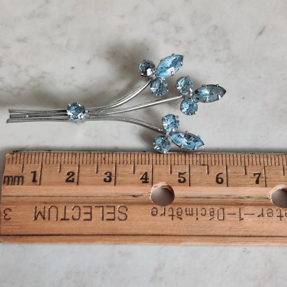 Vintage Signed Azub Austria Flower Bouquet Brooch - Picture 4 of 12